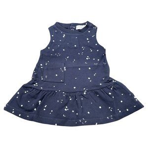 Miles Baby Girls Size 3M Print Sleeveless Navy Tank Dress Back Snaps NWT